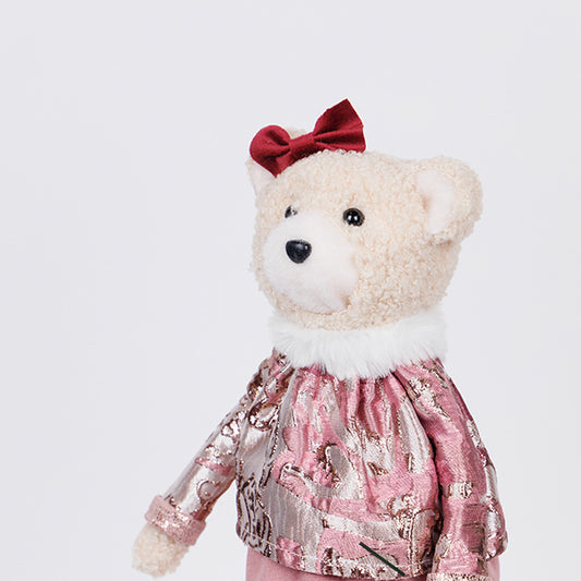 ΚΥΡΙΑ ΑΡΚΟΥΔΑ ΜΕ ΡΟΖ ΜΠΟΡΝΤΟ ΡΟΥΧΑ ΚΑΙ ΦΙΟΓΚΟ 16x13x43