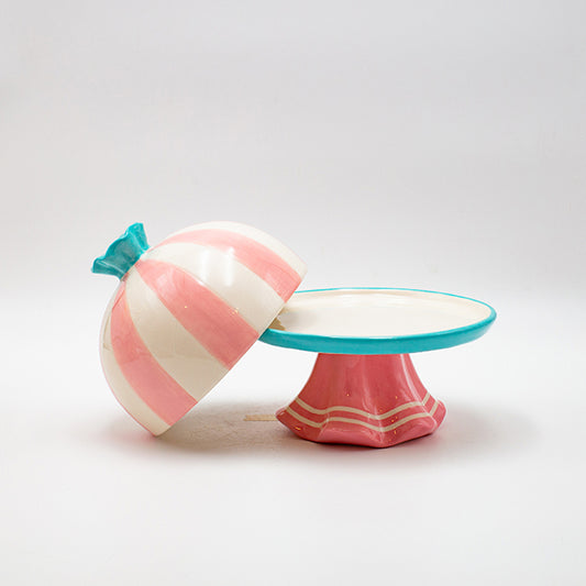 ΤΟΥΡΤΙΕΡΑ ΜΕ ΚΑΠΑΚΙ CANDY ΡΟΖ ΔΙΑΚΟΣΜΗΤΙΚΗ 18x18x18