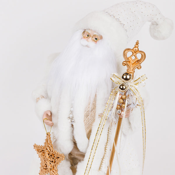 ΑΗ ΒΑΣΙΛΗΣ ΜΕ ΛΕΥΚΗ ΓΟΥΝΑ ΚΑΙ ΧΡΥΣΟ ΣΚΗΠΤΡΟ 28x18x46