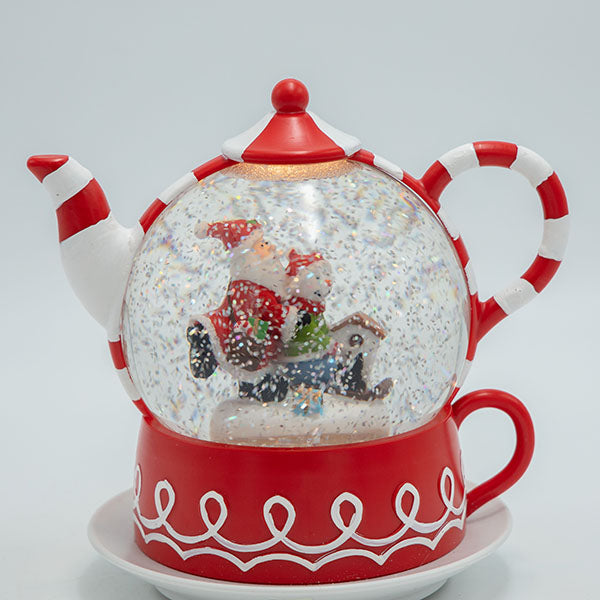 ΤΣΑΓΙΕΡΑ ΜΕ ΑΓΙΟ ΒΑΣΙΛΗ CANDY ΜΕ ΝΕΡΟ ΣΤΟ ΕΣΩΤΕΡΙΚΟ ΦΩΤΙΖΟΜΕΝΗ ΜΠΑΤΑΡΙΑΣ TIMER 19x15x19