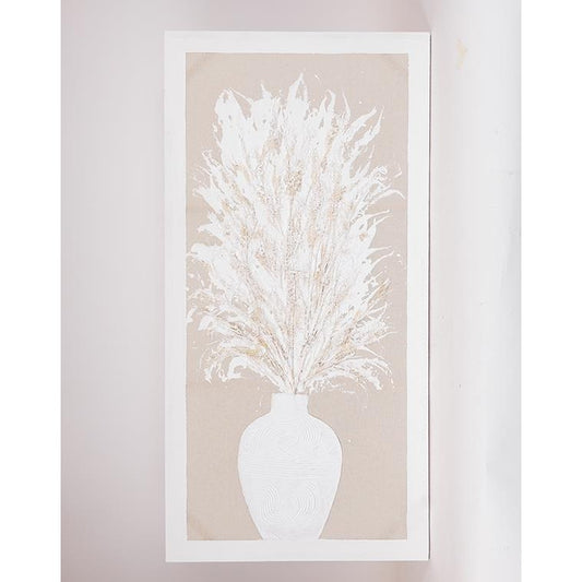 ΠΙΝΑΚΑΣ ΚΑΜΒΑΣ ΒΑΖΟ ΜΕ ΣΤΑΧΥΑ ΜΠΕΖ - ΛΕΥΚΟΣ 62x5x122