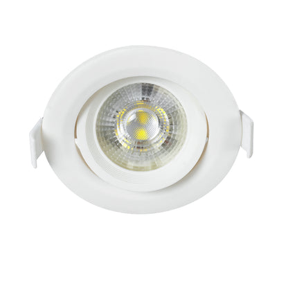 DE VALERA 60182 Χωνευτό Κινούμενο Downlight Σποτ LED 5W 500lm 60° AC 220-240V IP20 Ψυχρό Λευκό 6000K - Bridgelux SMD Chip & TÜV SÜD Driver - Λευκό Ματ - Μ9 x Π9 x Υ4 / Q8