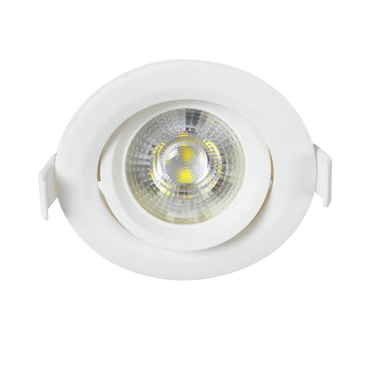 DE VALERA 60182 Χωνευτό Κινούμενο Downlight Σποτ LED 5W 500lm 60° AC 220-240V IP20 Ψυχρό Λευκό 6000K - Bridgelux SMD Chip & TÜV SÜD Driver - Λευκό Ματ - Μ9 x Π9 x Υ4 / Q8
