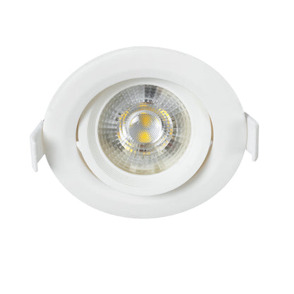 DE VALERA 60183 Χωνευτό Κινούμενο Downlight Σποτ LED 5W 485lm 60° AC 220-240V IP20 Φυσικό Λευκό 4500K - Bridgelux SMD Chip & TÜV SÜD Driver - Λευκό Ματ - Μ9 x Π9 x Υ4 / Q8