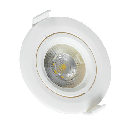 DE VALERA 60183 Χωνευτό Κινούμενο Downlight Σποτ LED 5W 485lm 60° AC 220-240V IP20 Φυσικό Λευκό 4500K - Bridgelux SMD Chip & TÜV SÜD Driver - Λευκό Ματ - Μ9 x Π9 x Υ4 / Q8