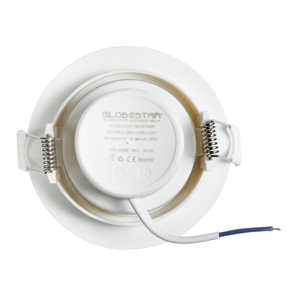 DE VALERA 60183 Χωνευτό Κινούμενο Downlight Σποτ LED 5W 485lm 60° AC 220-240V IP20 Φυσικό Λευκό 4500K - Bridgelux SMD Chip & TÜV SÜD Driver - Λευκό Ματ - Μ9 x Π9 x Υ4 / Q8