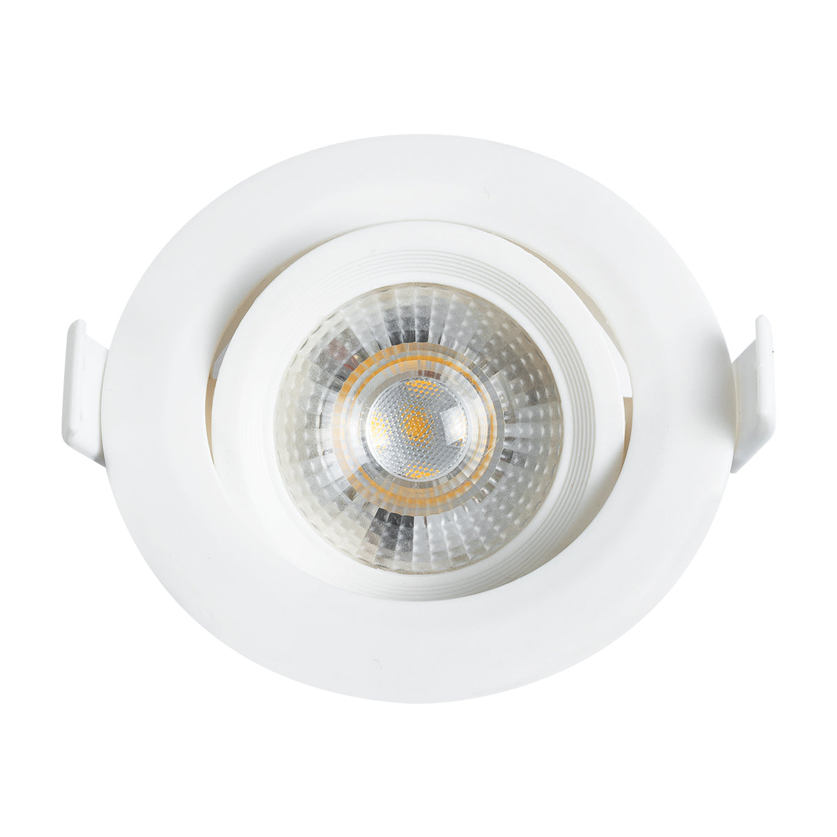 DE VALERA 60184 Χωνευτό LED Κινούμενο Spot Downlight 5W 470lm 60° AC 220-240V IP44 Φ9cm x Υ4cm - Στρόγγυλο - Λευκό - Θερμό Λευκό 2700K - Bridgelux Chip - TÜV Certified Driver