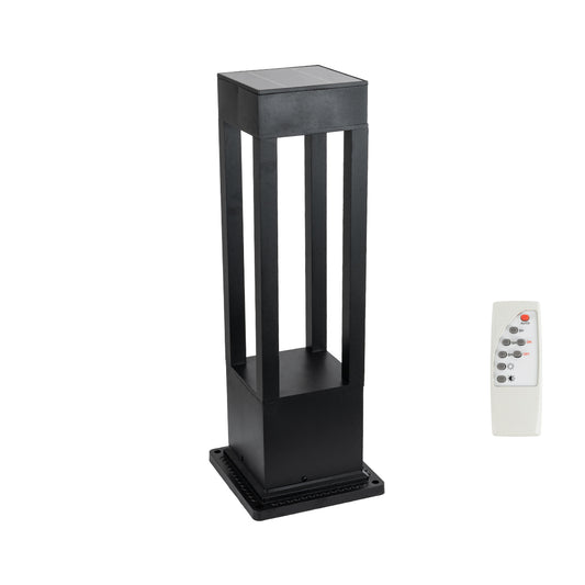 HONEYBEE 90537 Φωτιστικό Κολωνάκι Κήπου LED 10W 500lm 120° με Ενσωματωμένο Φωτοβολταϊκό Panel 6V 2W & Επαναφορτιζόμενη Μπαταρία Li-ion 3.2V 4000mAh με Αισθητήρα Ημέρας-Νύχτας Αδιάβροχο IP65 Ψυχρό Λευκό 6000K - Γκρι Ανθρακί - Μ20 x Π20 x Υ60