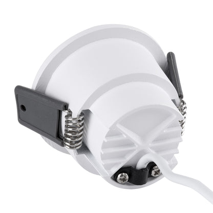 PLUTO-S 60246 Recessed Downlight Spot with Honeycomb Anti Glare Reflector LED 7W 910lm 38° AC 220-240V IP20 Natural White 4500K - Bridgelux COB Chip & TÜV SÜD Driver - White & Matte Black - L6.4 x W6.4 x H4.9 / Φ5.5