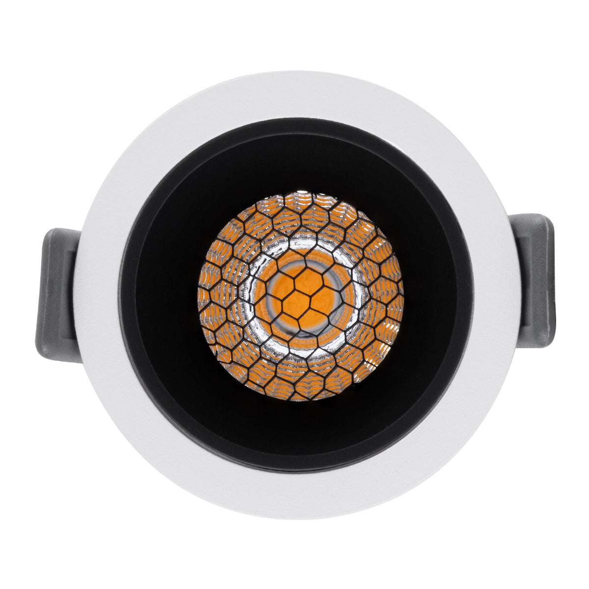 PLUTO-S 60246 Recessed Downlight Spot with Honeycomb Anti Glare Reflector LED 7W 910lm 38° AC 220-240V IP20 Natural White 4500K - Bridgelux COB Chip & TÜV SÜD Driver - White & Matte Black - L6.4 x W6.4 x H4.9 / Φ5.5