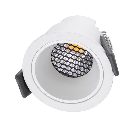 PLUTO-S 60248 Χωνευτό LED Spot Downlight TrimLess Φ6.4cm 7W 910lm 38° AC 220-240V IP20 Φ6.4 x Υ4.9cm - Στρόγγυλο - Λευκό & Anti-Glare HoneyComb - Φυσικό Λευκό 4500K - Bridgelux COB