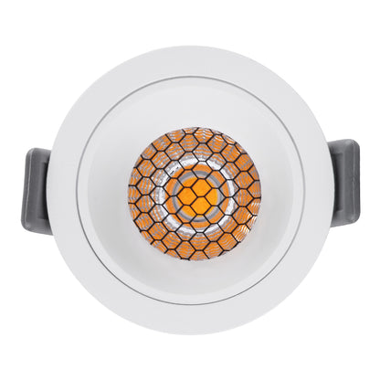 PLUTO-S 60248 Χωνευτό LED Spot Downlight TrimLess Φ6.4cm 7W 910lm 38° AC 220-240V IP20 Φ6.4 x Υ4.9cm - Στρόγγυλο - Λευκό & Anti-Glare HoneyComb - Φυσικό Λευκό 4500K - Bridgelux COB