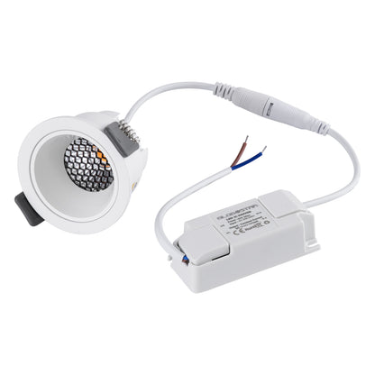 PLUTO-S 60249 Χωνευτό Downlight Σποτ με Honeycomb Anti Glare Reflector LED 7W 875lm 38° AC 220-240V IP20 Θερμό Λευκό 2700K - Bridgelux COB Chip & TÜV SÜD Driver - Λευκό Ματ - Μ6.4 x Π6.4 x Υ4.9 / Q5.5