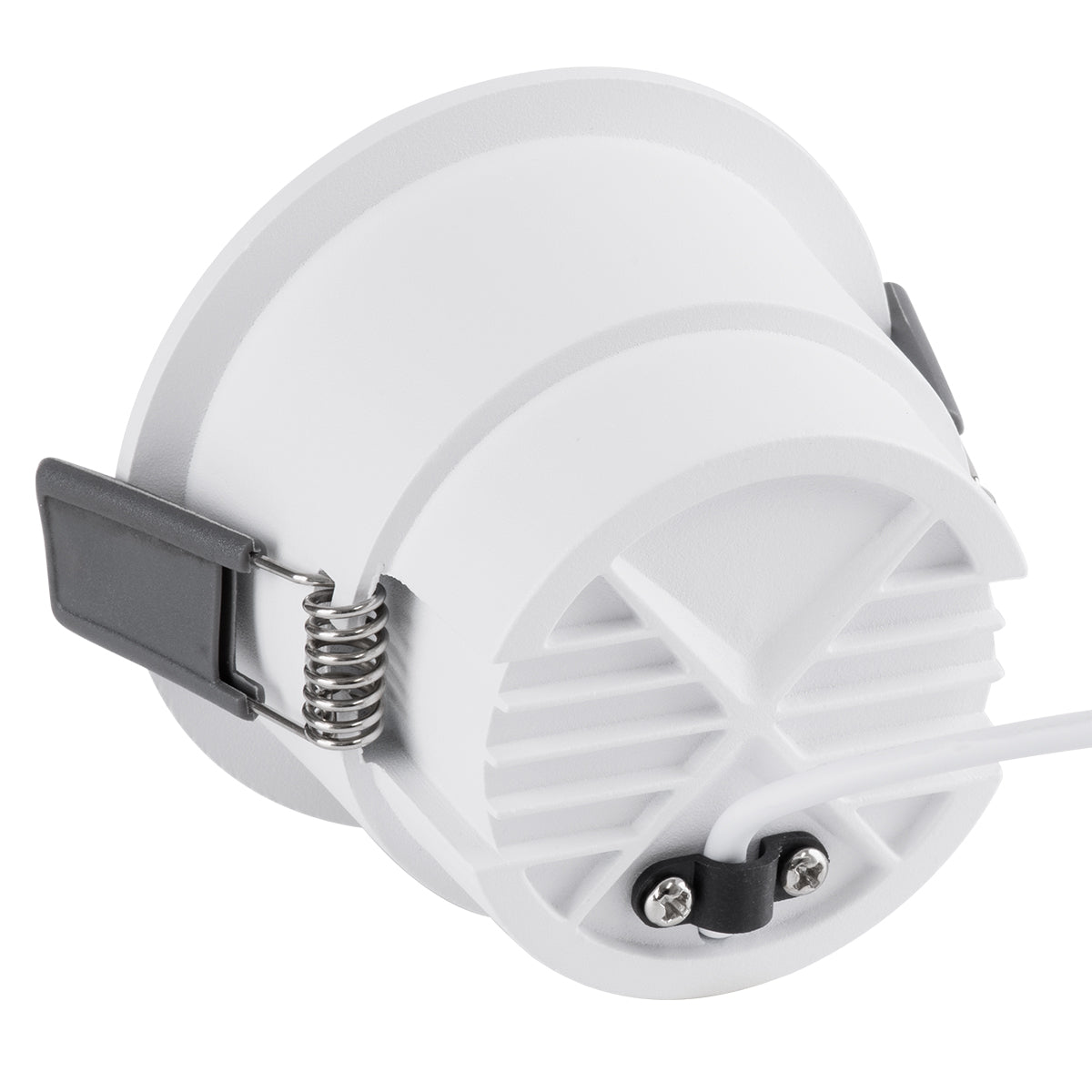 PLUTO-M 60252 Χωνευτό LED Spot Downlight TrimLess Φ8.4cm 10W 1300lm 38° AC 220-240V IP20 Φ8.4 x Υ5.9cm - Στρόγγυλο - Λευκό με Μαύρο Κάτοπτρο & Anti-Glare HoneyComb - Φυσικό Λευκό 4500K - Bridgelux COB