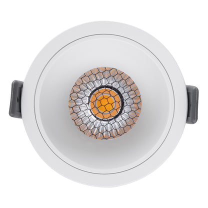 PLUTO-M 60254 Recessed Downlight Spot with Honeycomb Anti Glare Reflector LED 10W 1300lm 38° AC 220-240V IP20 Natural White 4500K - Bridgelux COB Chip & TÜV SÜD Driver - Matte White - L8.4 x W8.4 x H5.9 / Q7.5