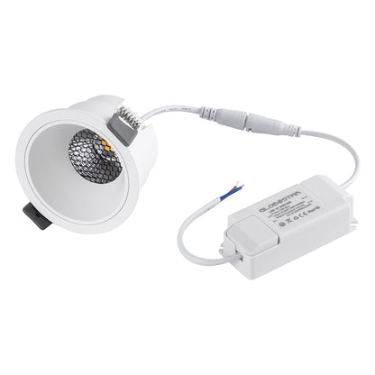 PLUTO-M 60254 Recessed Downlight Spot with Honeycomb Anti Glare Reflector LED 10W 1300lm 38° AC 220-240V IP20 Natural White 4500K - Bridgelux COB Chip & TÜV SÜD Driver - Matte White - L8.4 x W8.4 x H5.9 / Q7.5