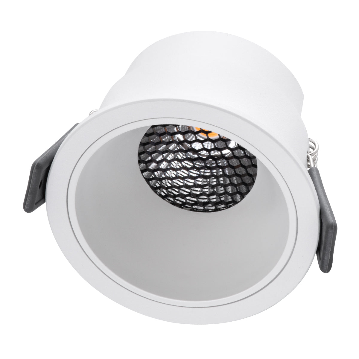 PLUTO-M 60255 Χωνευτό LED Spot Downlight TrimLess Φ8.4cm 10W 1250lm 38° AC 220-240V IP20 Φ8.4 x Υ5.9cm - Στρόγγυλο - Λευκό & Anti-Glare HoneyComb - Θερμό Λευκό 2700K - Bridgelux COB