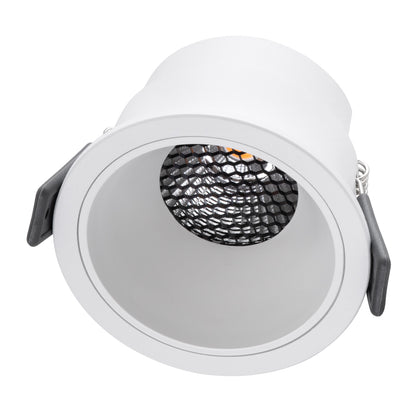 PLUTO-M 60255 Χωνευτό LED Spot Downlight TrimLess Φ8.4cm 10W 1250lm 38° AC 220-240V IP20 Φ8.4 x Υ5.9cm - Στρόγγυλο - Λευκό & Anti-Glare HoneyComb - Θερμό Λευκό 2700K - Bridgelux COB