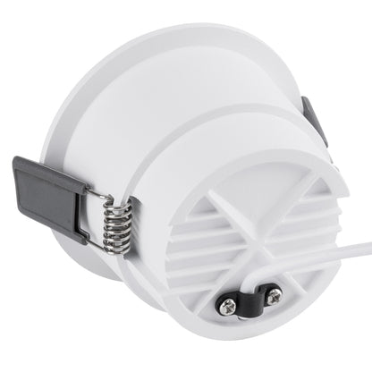 PLUTO-M 60255 Χωνευτό LED Spot Downlight TrimLess Φ8.4cm 10W 1250lm 38° AC 220-240V IP20 Φ8.4 x Υ5.9cm - Στρόγγυλο - Λευκό & Anti-Glare HoneyComb - Θερμό Λευκό 2700K - Bridgelux COB