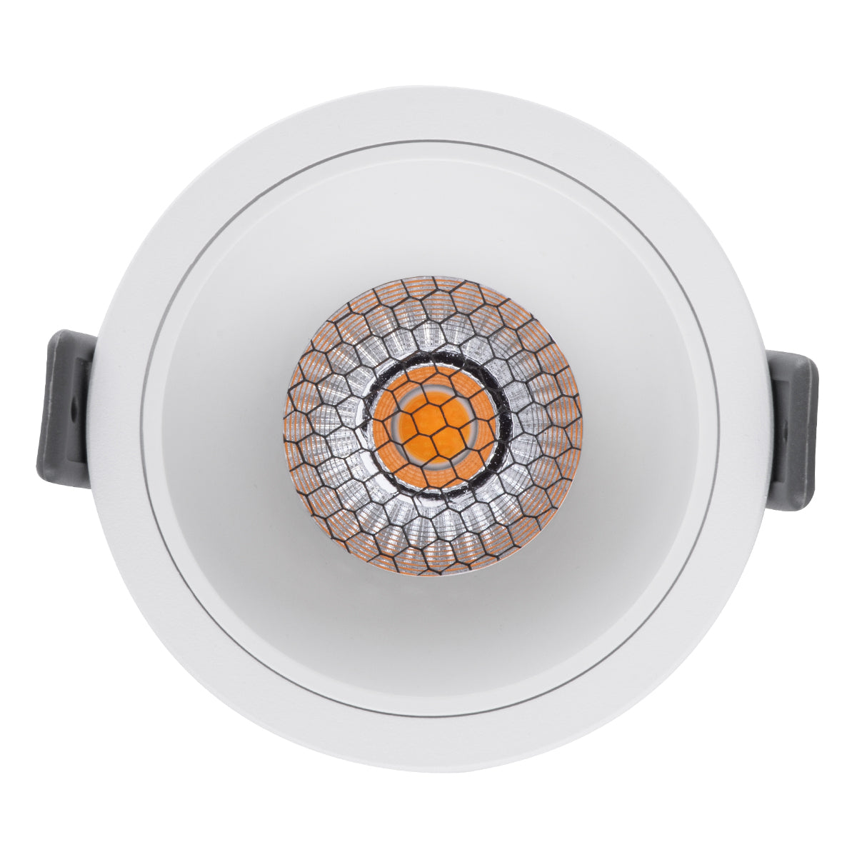 PLUTO-M 60255 Χωνευτό LED Spot Downlight TrimLess Φ8.4cm 10W 1250lm 38° AC 220-240V IP20 Φ8.4 x Υ5.9cm - Στρόγγυλο - Λευκό & Anti-Glare HoneyComb - Θερμό Λευκό 2700K - Bridgelux COB