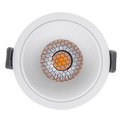 PLUTO-M 60255 Χωνευτό LED Spot Downlight TrimLess Φ8.4cm 10W 1250lm 38° AC 220-240V IP20 Φ8.4 x Υ5.9cm - Στρόγγυλο - Λευκό & Anti-Glare HoneyComb - Θερμό Λευκό 2700K - Bridgelux COB