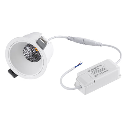 PLUTO-M 60255 Χωνευτό LED Spot Downlight TrimLess Φ8.4cm 10W 1250lm 38° AC 220-240V IP20 Φ8.4 x Υ5.9cm - Στρόγγυλο - Λευκό & Anti-Glare HoneyComb - Θερμό Λευκό 2700K - Bridgelux COB