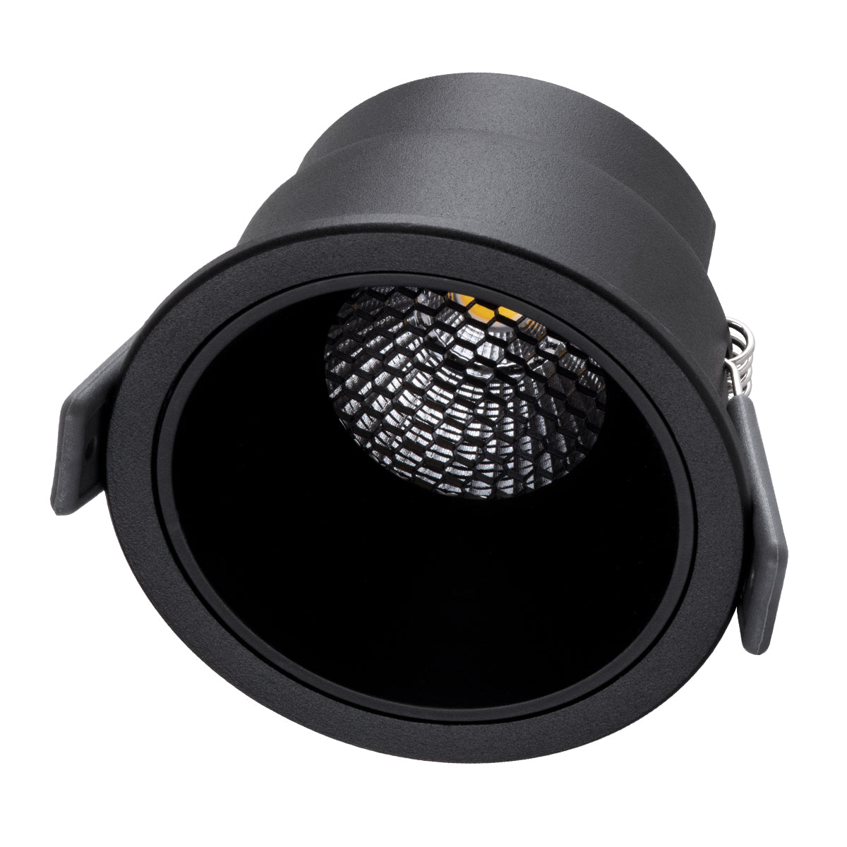 PLUTO-M 60256 Χωνευτό LED Spot Downlight TrimLess Φ8.4cm 10W 1300lm 38° AC 220-240V IP20 Φ8.4 x Υ5.9cm - Στρόγγυλο - Μαύρο & Anti-Glare HoneyComb - Φυσικό Λευκό 4500K - Bridgelux COB