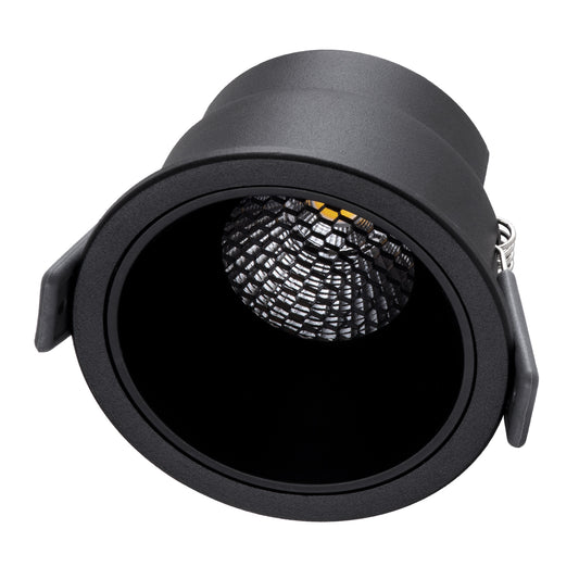 PLUTO-M 60256 Χωνευτό LED Spot Downlight TrimLess Φ8.4cm 10W 1300lm 38° AC 220-240V IP20 Φ8.4 x Υ5.9cm - Στρόγγυλο - Μαύρο & Anti-Glare HoneyComb - Φυσικό Λευκό 4500K - Bridgelux COB