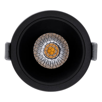 PLUTO-M 60256 Χωνευτό LED Spot Downlight TrimLess Φ8.4cm 10W 1300lm 38° AC 220-240V IP20 Φ8.4 x Υ5.9cm - Στρόγγυλο - Μαύρο & Anti-Glare HoneyComb - Φυσικό Λευκό 4500K - Bridgelux COB
