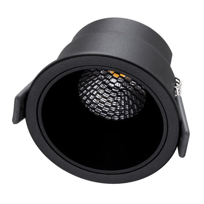 PLUTO-M 60257 Recessed Downlight Spot with Honeycomb Anti-Glare Reflector LED 10W 1250lm 38° AC 220-240V IP20 Warm White 2700K - Bridgelux COB Chip & TÜV SÜD Driver - Matte Black - L8.4 x W8.4 x H5.9 / Q7.5
