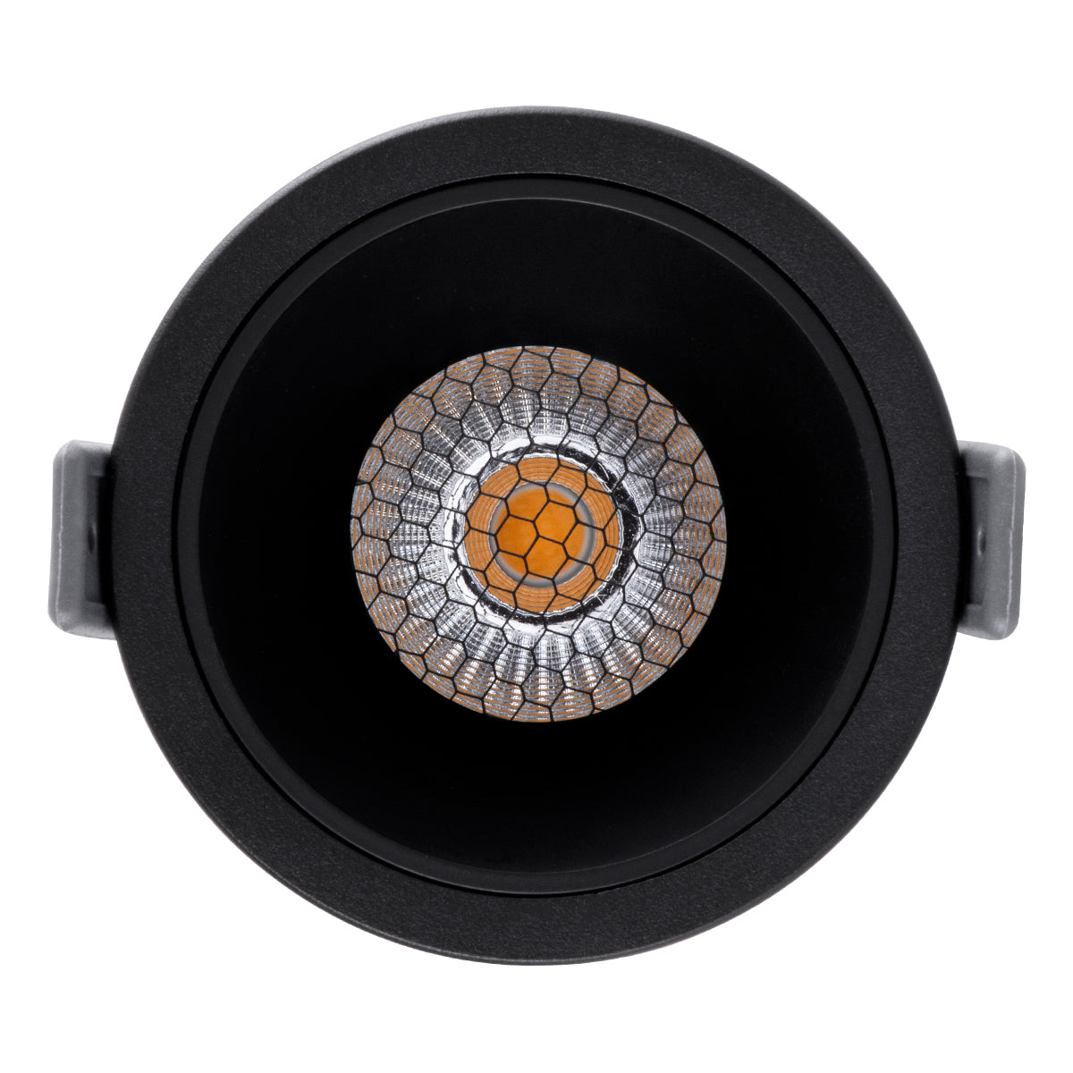 PLUTO-M 60257 Recessed Downlight Spot with Honeycomb Anti-Glare Reflector LED 10W 1250lm 38° AC 220-240V IP20 Warm White 2700K - Bridgelux COB Chip & TÜV SÜD Driver - Matte Black - L8.4 x W8.4 x H5.9 / Q7.5