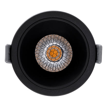 PLUTO-M 60257 Recessed Downlight Spot with Honeycomb Anti-Glare Reflector LED 10W 1250lm 38° AC 220-240V IP20 Warm White 2700K - Bridgelux COB Chip & TÜV SÜD Driver - Matte Black - L8.4 x W8.4 x H5.9 / Q7.5