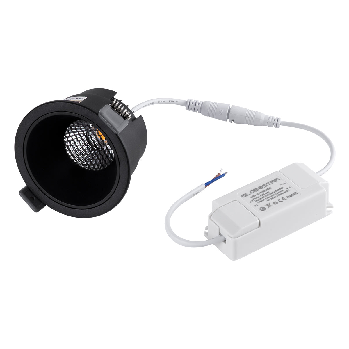 PLUTO-M 60257 Recessed Downlight Spot with Honeycomb Anti-Glare Reflector LED 10W 1250lm 38° AC 220-240V IP20 Warm White 2700K - Bridgelux COB Chip & TÜV SÜD Driver - Matte Black - L8.4 x W8.4 x H5.9 / Q7.5