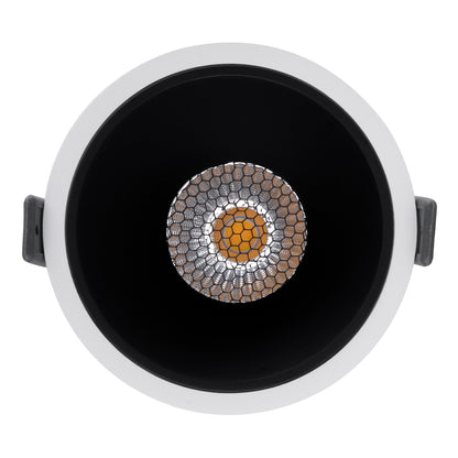 PLUTO-B 60258 Χωνευτό LED Spot Downlight TrimLess Φ10.4cm 15W 1950lm 38° AC 220-240V IP20 Φ10.4 x Υ6.5cm - Στρόγγυλο - Λευκό με Μαύρο Κάτοπτρο & Anti-Glare HoneyComb - Φυσικό Λευκό 4500K - Bridgelux COB