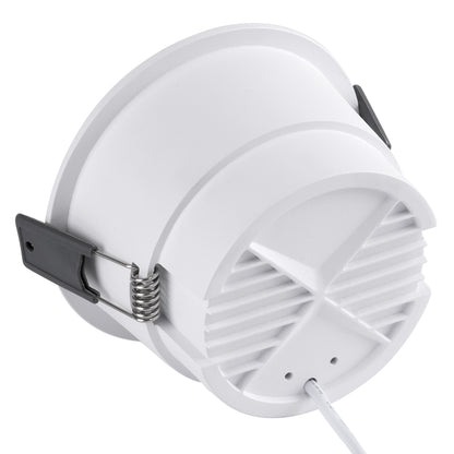 PLUTO-B 60259 Χωνευτό LED Spot Downlight TrimLess Φ10.4cm 15W 1875lm 38° AC 220-240V IP20 Φ10.4 x Υ6.5cm - Στρόγγυλο - Λευκό με Μαύρο Κάτοπτρο & Anti-Glare HoneyComb - Θερμό Λευκό 2700K - Bridgelux COB