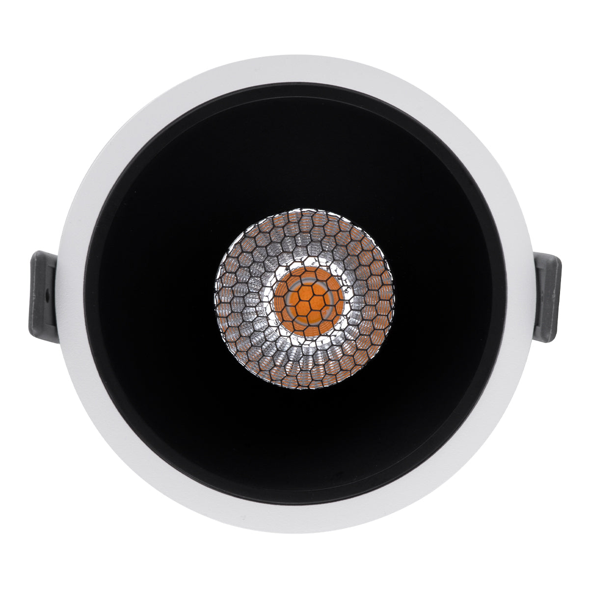 PLUTO-B 60259 Χωνευτό LED Spot Downlight TrimLess Φ10.4cm 15W 1875lm 38° AC 220-240V IP20 Φ10.4 x Υ6.5cm - Στρόγγυλο - Λευκό με Μαύρο Κάτοπτρο & Anti-Glare HoneyComb - Θερμό Λευκό 2700K - Bridgelux COB