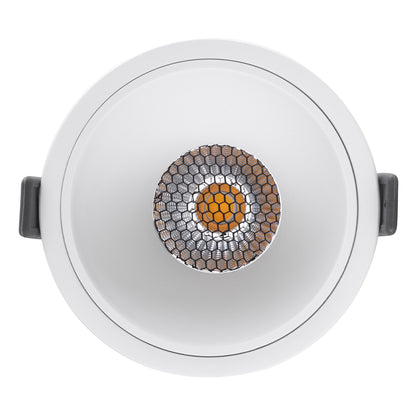 PLUTO-B 60260 Χωνευτό LED Spot Downlight TrimLess Φ10.4cm 15W 1950lm 38° AC 220-240V IP20 Φ10.4 x Υ6.5cm - Στρόγγυλο - Λευκό & Anti-Glare HoneyComb - Φυσικό Λευκό 4500K - Bridgelux COB