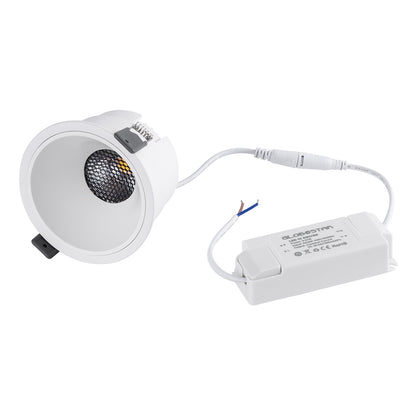 PLUTO-B 60260 Χωνευτό LED Spot Downlight TrimLess Φ10.4cm 15W 1950lm 38° AC 220-240V IP20 Φ10.4 x Υ6.5cm - Στρόγγυλο - Λευκό & Anti-Glare HoneyComb - Φυσικό Λευκό 4500K - Bridgelux COB