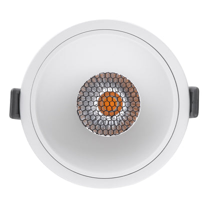 PLUTO-B 60261 Χωνευτό LED Spot Downlight TrimLess Φ10.4cm 15W 1875lm 38° AC 220-240V IP20 Φ10.4 x Υ6.5cm - Στρόγγυλο - Λευκό & Anti-Glare HoneyComb - Θερμό Λευκό 2700K - Bridgelux COB