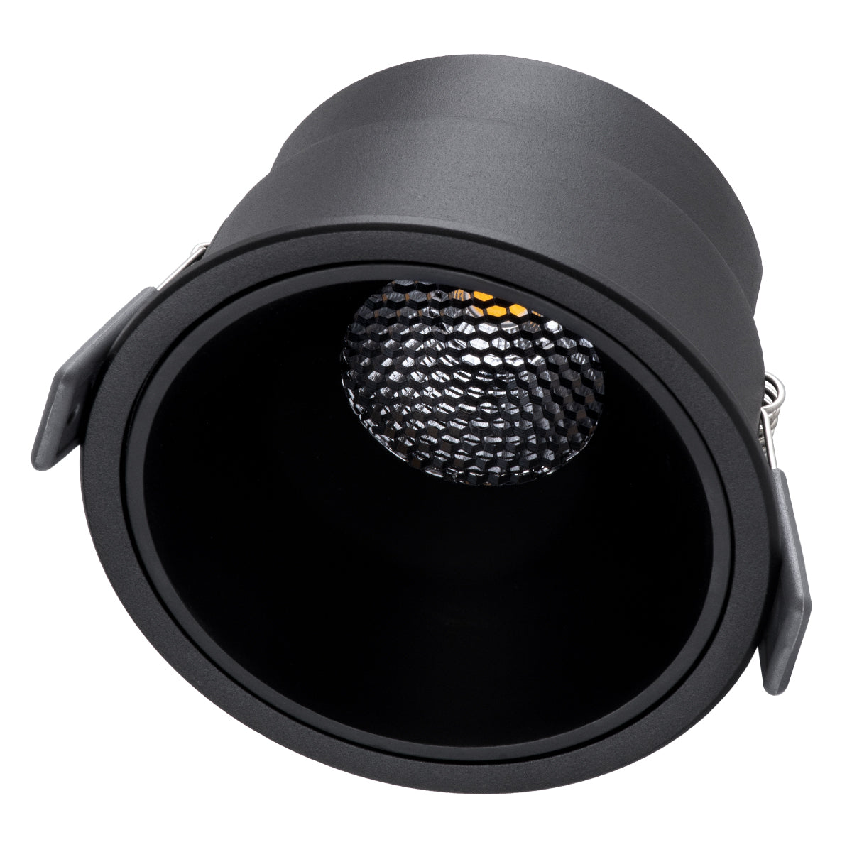 PLUTO-B 60262 Χωνευτό LED Spot Downlight TrimLess Φ10.4cm 15W 1950lm 38° AC 220-240V IP20 Φ10.4 x Υ6.5cm - Στρόγγυλο - Μαύρο & Anti-Glare HoneyComb - Φυσικό Λευκό 4500K - Bridgelux COB