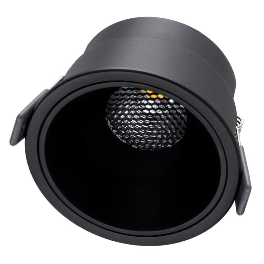 PLUTO-B 60262 Χωνευτό LED Spot Downlight TrimLess Φ10.4cm 15W 1950lm 38° AC 220-240V IP20 Φ10.4 x Υ6.5cm - Στρόγγυλο - Μαύρο & Anti-Glare HoneyComb - Φυσικό Λευκό 4500K - Bridgelux COB