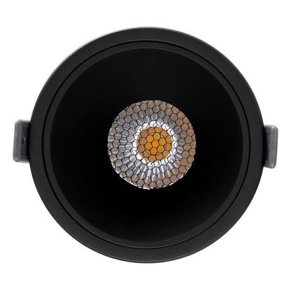 PLUTO-B 60262 Χωνευτό LED Spot Downlight TrimLess Φ10.4cm 15W 1950lm 38° AC 220-240V IP20 Φ10.4 x Υ6.5cm - Στρόγγυλο - Μαύρο & Anti-Glare HoneyComb - Φυσικό Λευκό 4500K - Bridgelux COB