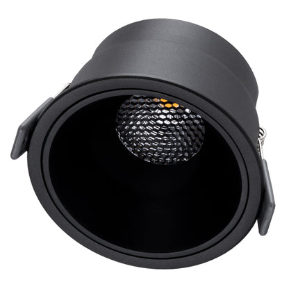 PLUTO-B 60263 Recessed Downlight Spot with Honeycomb Anti-Glare Reflector LED 15W 1875lm 38° AC 220-240V IP20 Warm White 2700K - Bridgelux COB Chip & TÜV SÜD Driver - Matte Black - L10.4 x W10.4 x H6.5 / Q9.5