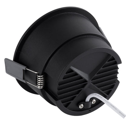 PLUTO-B 60263 Recessed Downlight Spot with Honeycomb Anti-Glare Reflector LED 15W 1875lm 38° AC 220-240V IP20 Warm White 2700K - Bridgelux COB Chip & TÜV SÜD Driver - Matte Black - L10.4 x W10.4 x H6.5 / Q9.5