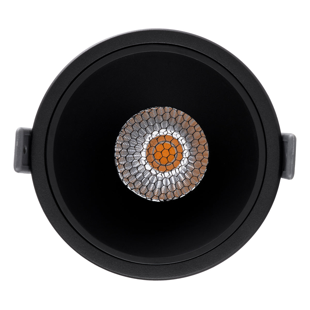 PLUTO-B 60263 Recessed Downlight Spot with Honeycomb Anti-Glare Reflector LED 15W 1875lm 38° AC 220-240V IP20 Warm White 2700K - Bridgelux COB Chip & TÜV SÜD Driver - Matte Black - L10.4 x W10.4 x H6.5 / Q9.5