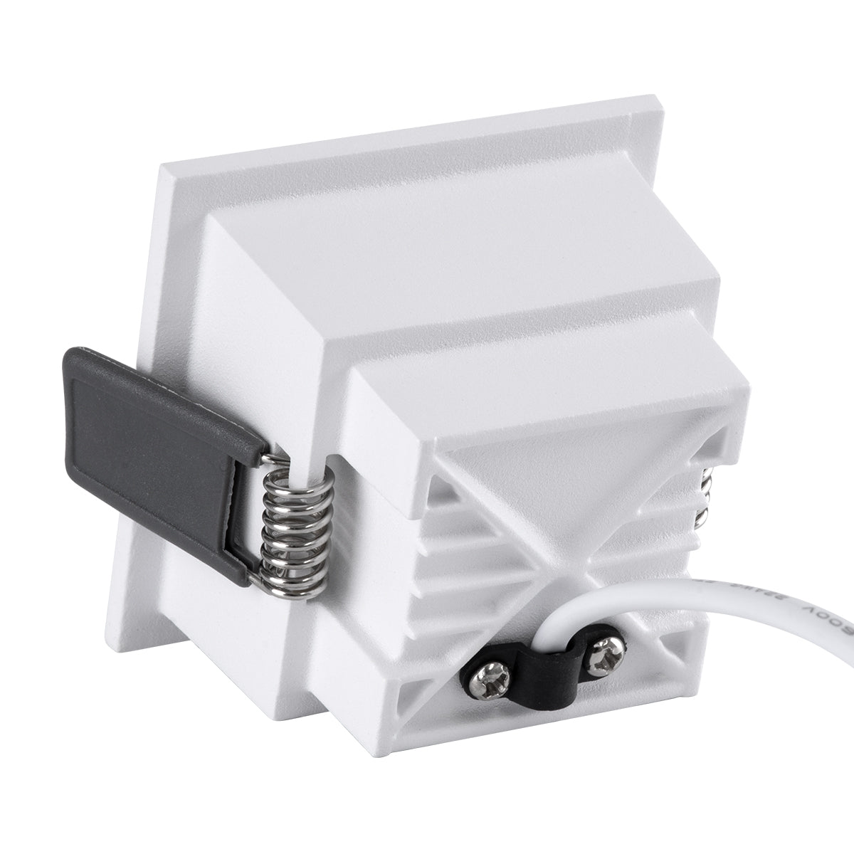 PLUTO-S 60264 Χωνευτό LED Spot Downlight TrimLess Μ6.4xΠ6.4cm 7W 910lm 38° AC 220-240V IP20 Μ6.4 x Π6.4 x Υ4.9cm - Τετράγωνο - Λευκό με Μαύρο Κάτοπτρο & Anti-Glare HoneyComb - Φυσικό Λευκό 4500K - Bridgelux COB