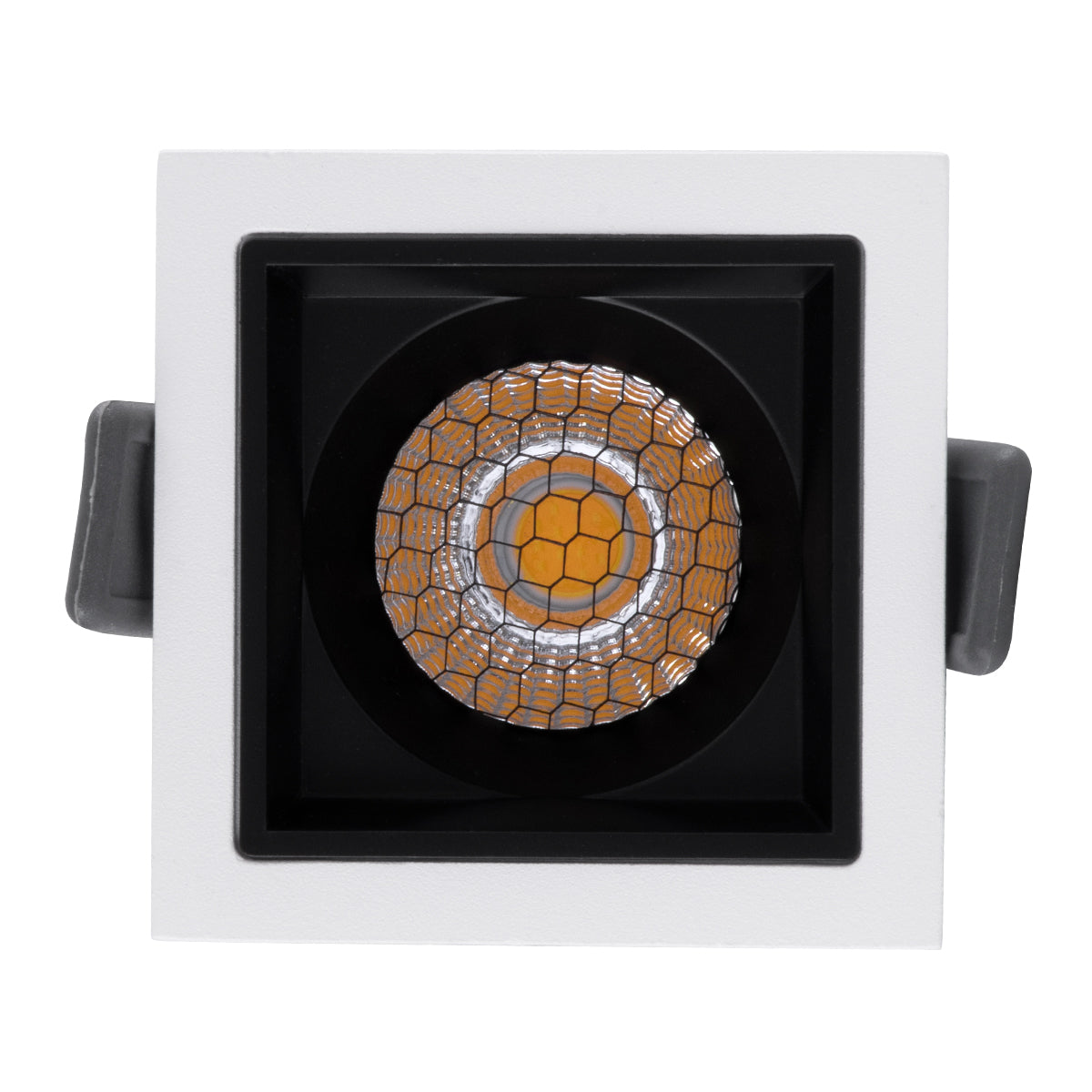 PLUTO-S 60264 Χωνευτό LED Spot Downlight TrimLess Μ6.4xΠ6.4cm 7W 910lm 38° AC 220-240V IP20 Μ6.4 x Π6.4 x Υ4.9cm - Τετράγωνο - Λευκό με Μαύρο Κάτοπτρο & Anti-Glare HoneyComb - Φυσικό Λευκό 4500K - Bridgelux COB
