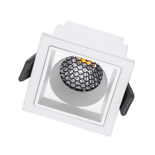 PLUTO-S 60266 Χωνευτό LED Spot Downlight TrimLess Μ6.4xΠ6.4cm 7W 910lm 38° AC 220-240V IP20 Μ6.4 x Π6.4 x Υ4.9cm - Τετράγωνο - Λευκό & Anti-Glare HoneyComb - Φυσικό Λευκό 4500K - Bridgelux COB
