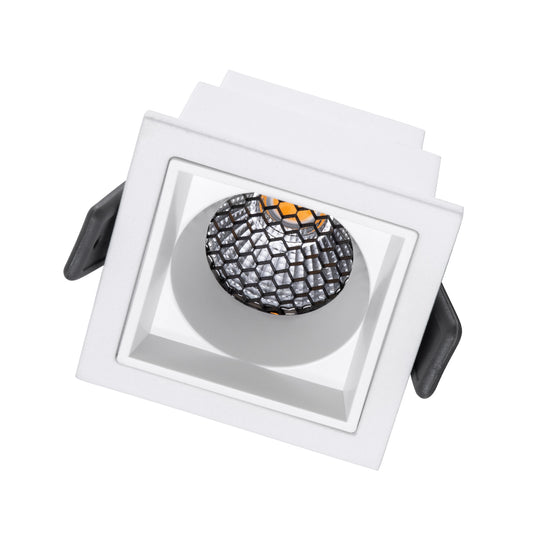 PLUTO-S 60267 Χωνευτό Downlight Σποτ με Honeycomb Anti Glare Reflector LED 7W 875lm 38° AC 220-240V IP20 Θερμό Λευκό 2700K - Bridgelux COB Chip & TÜV SÜD Driver - Λευκό Ματ - Μ6.4 x Π6.4 x Υ4.9 / Q5.5 x 5.5