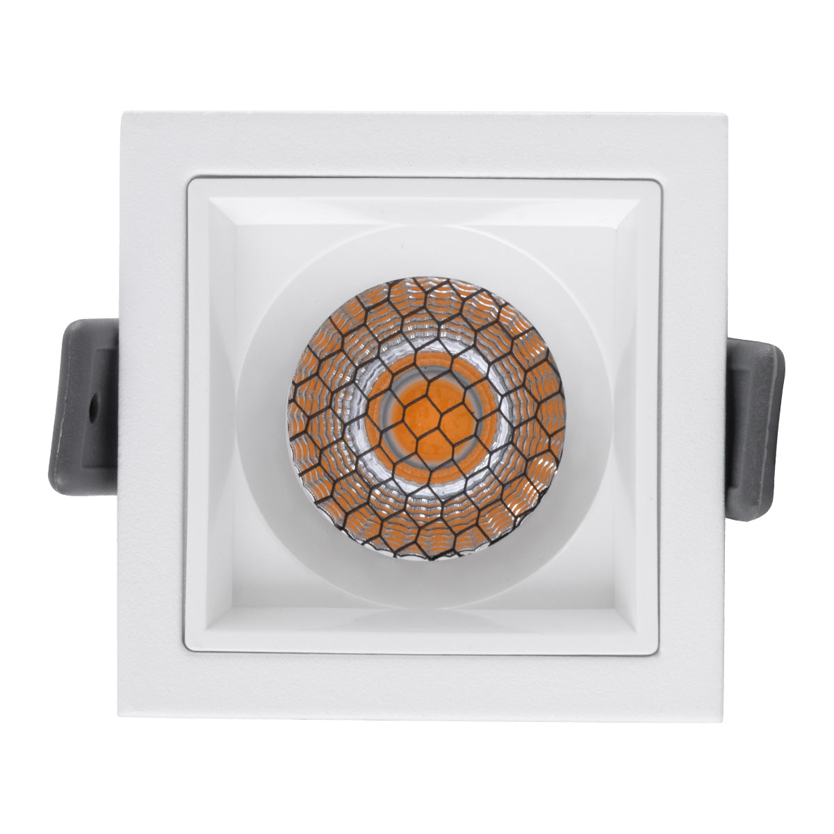 PLUTO-S 60267 Recessed Downlight Spot with Honeycomb Anti Glare Reflector LED 7W 875lm 38° AC 220-240V IP20 Warm White 2700K - Bridgelux COB Chip & TÜV SÜD Driver - Matte White - L6.4 x W6.4 x H4.9 / Q5.5 x 5.5